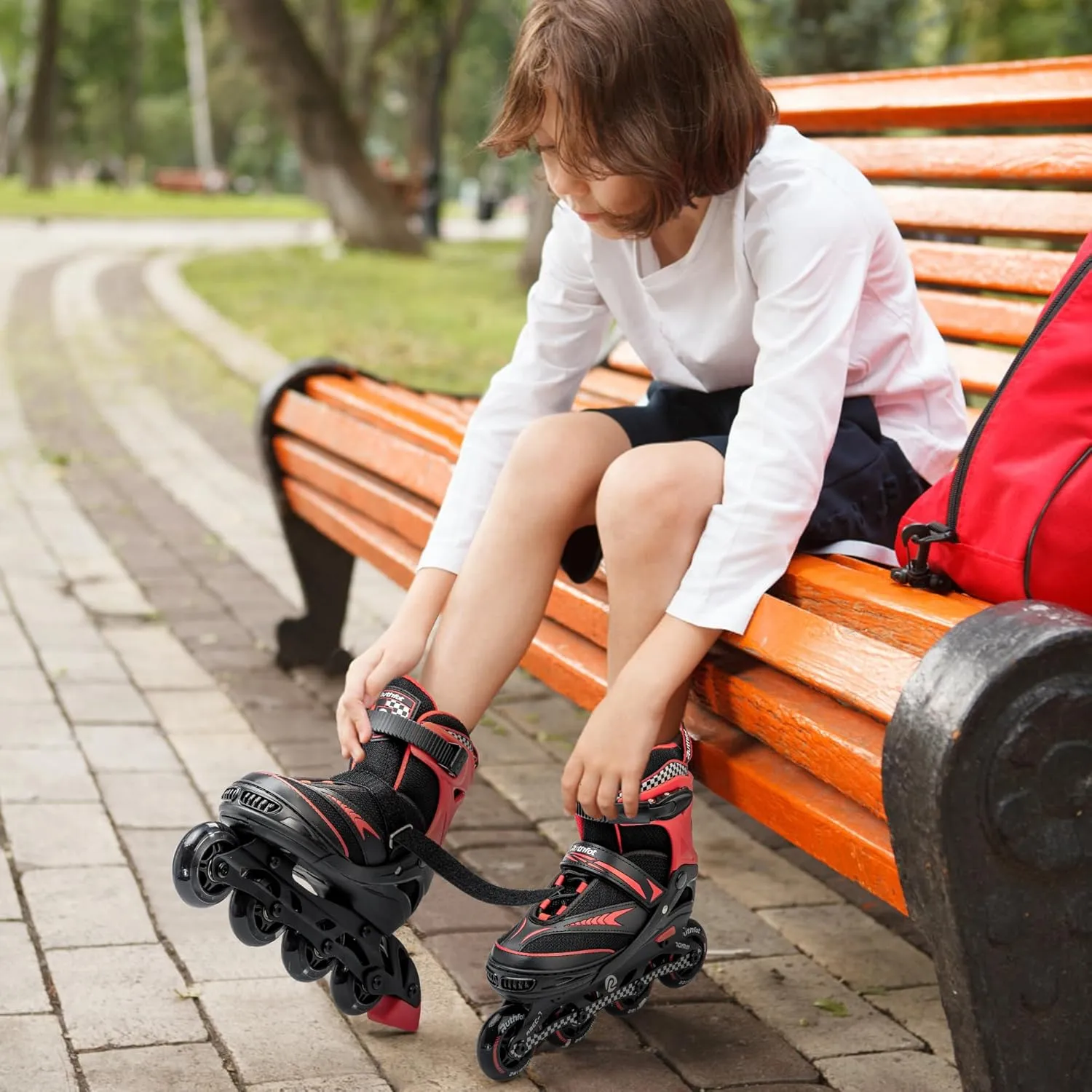 Adjustable Inline Skates for Boys and Girls with Full Light Up Wheels, Outdoor Rollerskates for Kids and Women