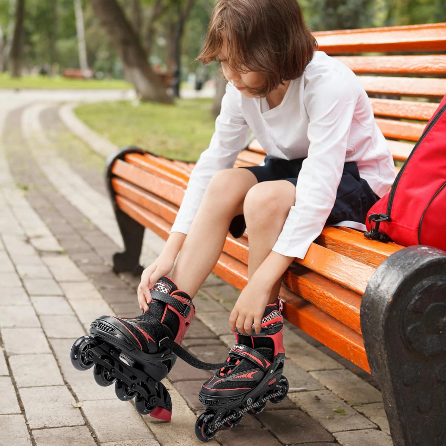 Adjustable Inline Skates for Boys and Girls with Full Light Up Wheels, Outdoor Rollerskates for Kids and Women