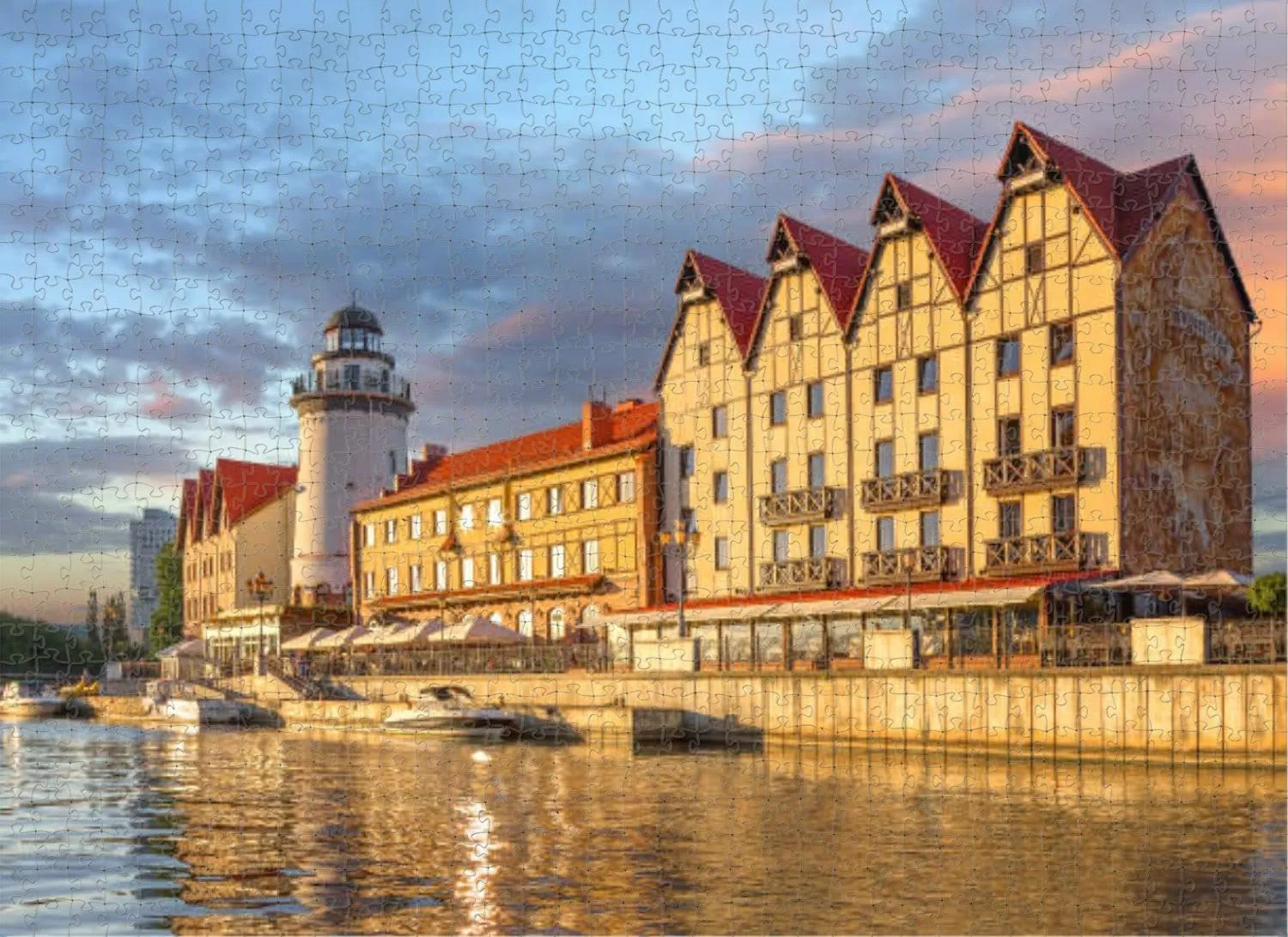 Adult Entertainment Game Puzzle 500 Pieces Fishing Village Russia Puzzles Colorful Jigsaw Puzzles for Adults and Teens Puzzle Toys Wooden Gifts