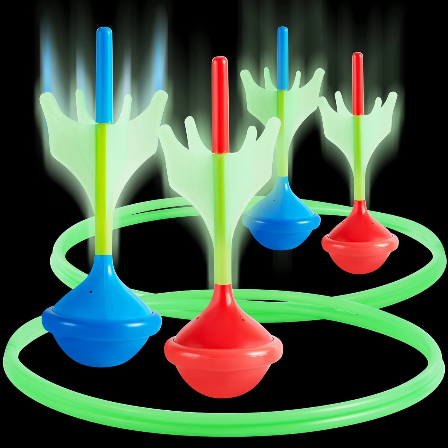 Adzoni Lawn Darts Game Set Glow in The Dark Outdoor Toys Soft Tip Aim Beach Games Fun Family Tailgate Toss Games for Kids and Adults