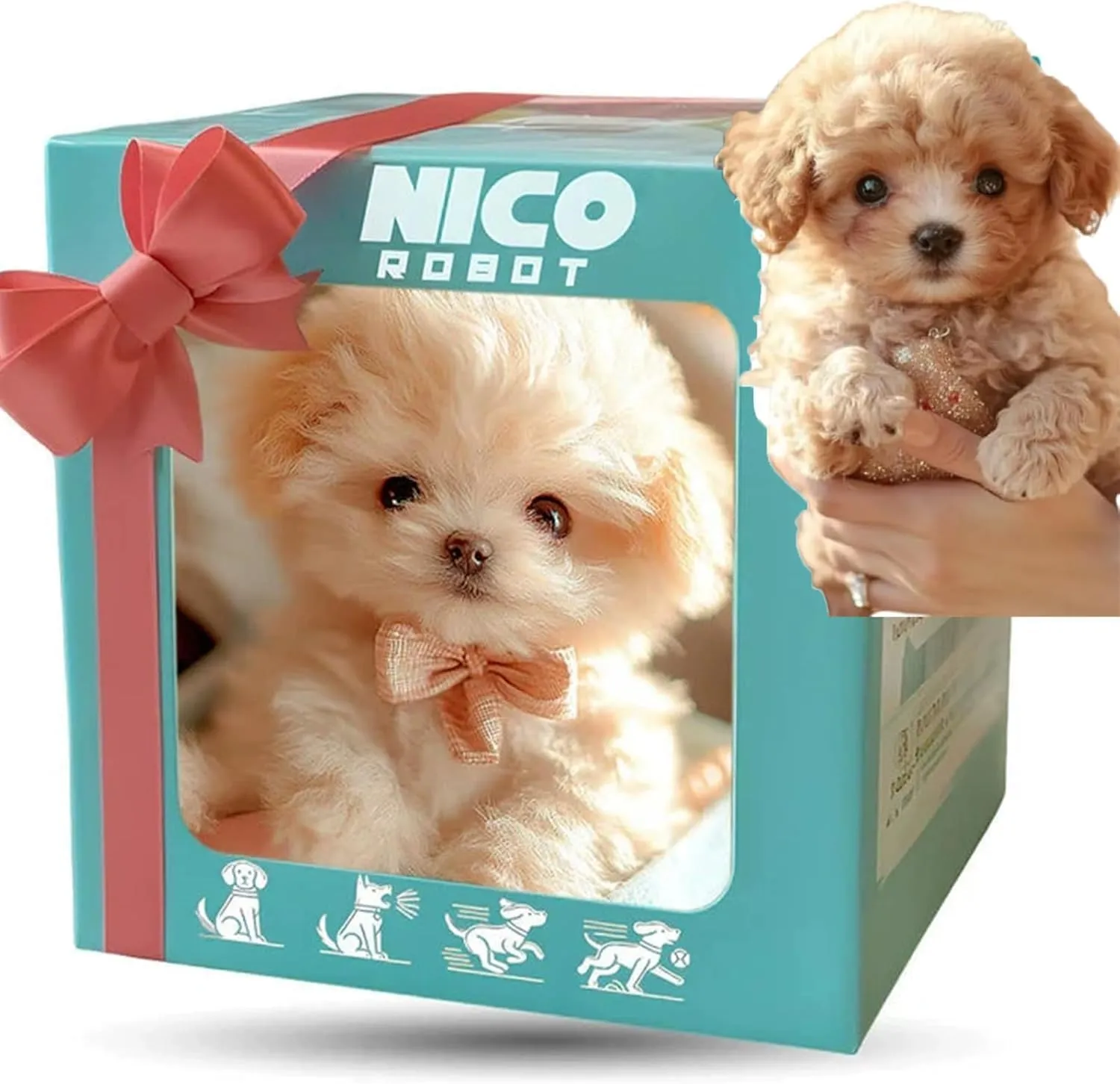 AI Robot Dog, Smart Robotic Dog That Acts Like a Real Puppy, Nicoo - My Realistic Robot Puppy - Walking, Barking, Tail Wagging (Set A)