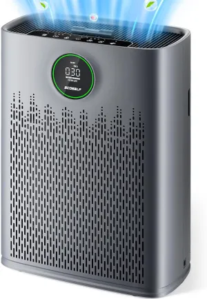 Air Purifiers for Home Large Room, with Smart Mode, PM2.5 Air Quality Display, 22dB Sleep Mode, Aromatherapy, Cover Up to 1295 Ft² with 2X-Purification & 360°Air Outlet, HAP603, Carbon Grey