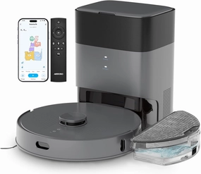 AIRROBO T25  Robot Vacuum and Mop Combo,5500Pa Powerful Suction, Self-Emptying, 60-Day Capacity, 240 Mins, Smart APP Control, Multi-Floor Mapping，Perfect for Hard Floors, Carpets, and Pet Hair