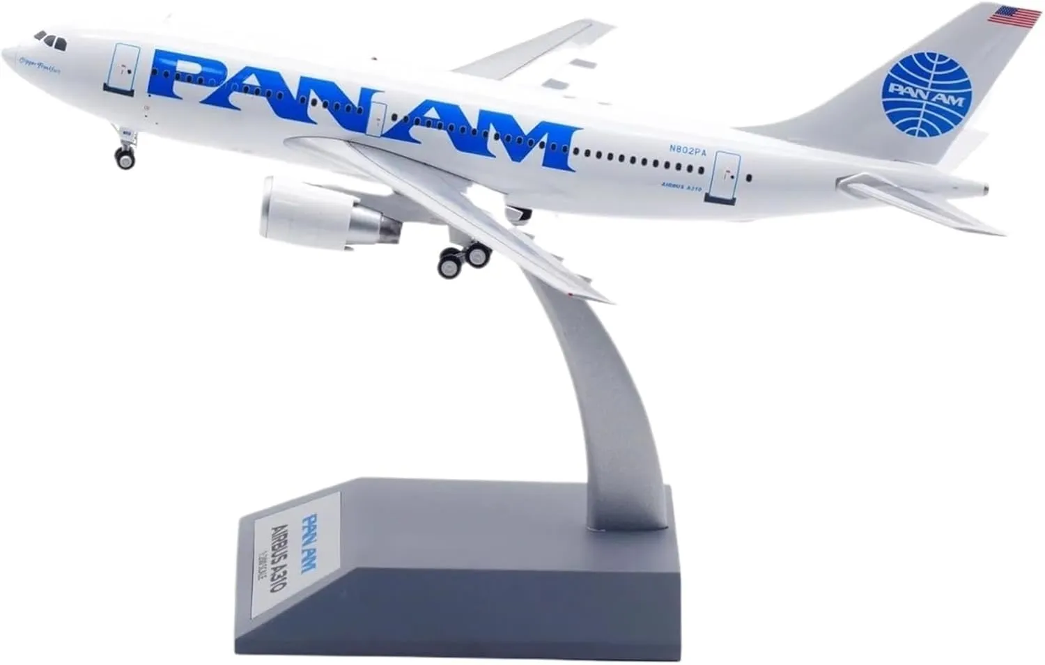Alloy Collectible Plane Gift 1 200 for PAN AM Airbus A310-300 Diecast Aircraft Jet Model N802PA with Stand Miniatures Set