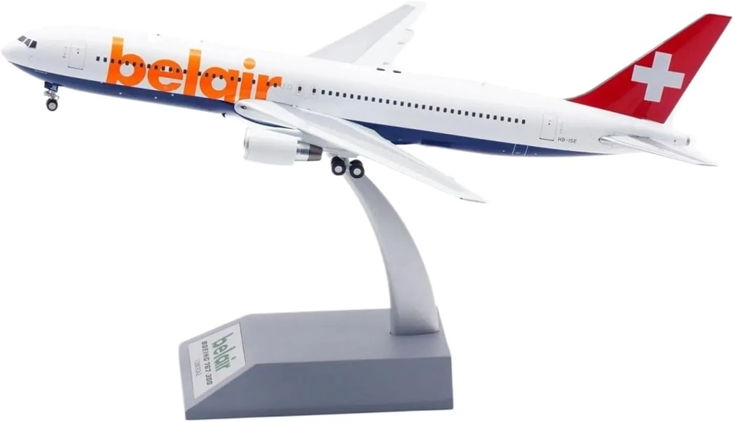Alloy Collectible Plane Gift1:200 for Belair Boeing B767-300ER Diecast Aircraft Jet Model HB-ISE with Stand Miniatures Set