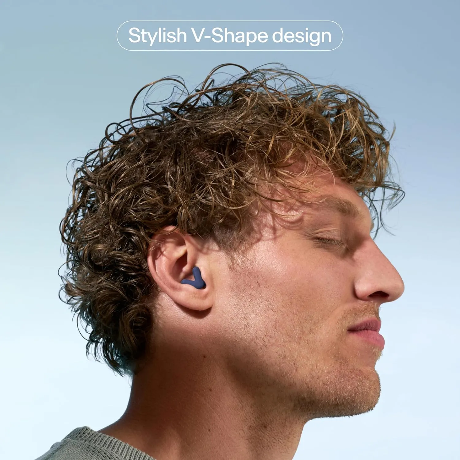 Alpine Silence Earplugs for Sleep, Focus & Travel - V-Shape Fit & Soft Oval Tips – 4 Sizes XS/S/M/L - Comfortable, Reusable Hearing Protection - 22dB – Midnight Blue