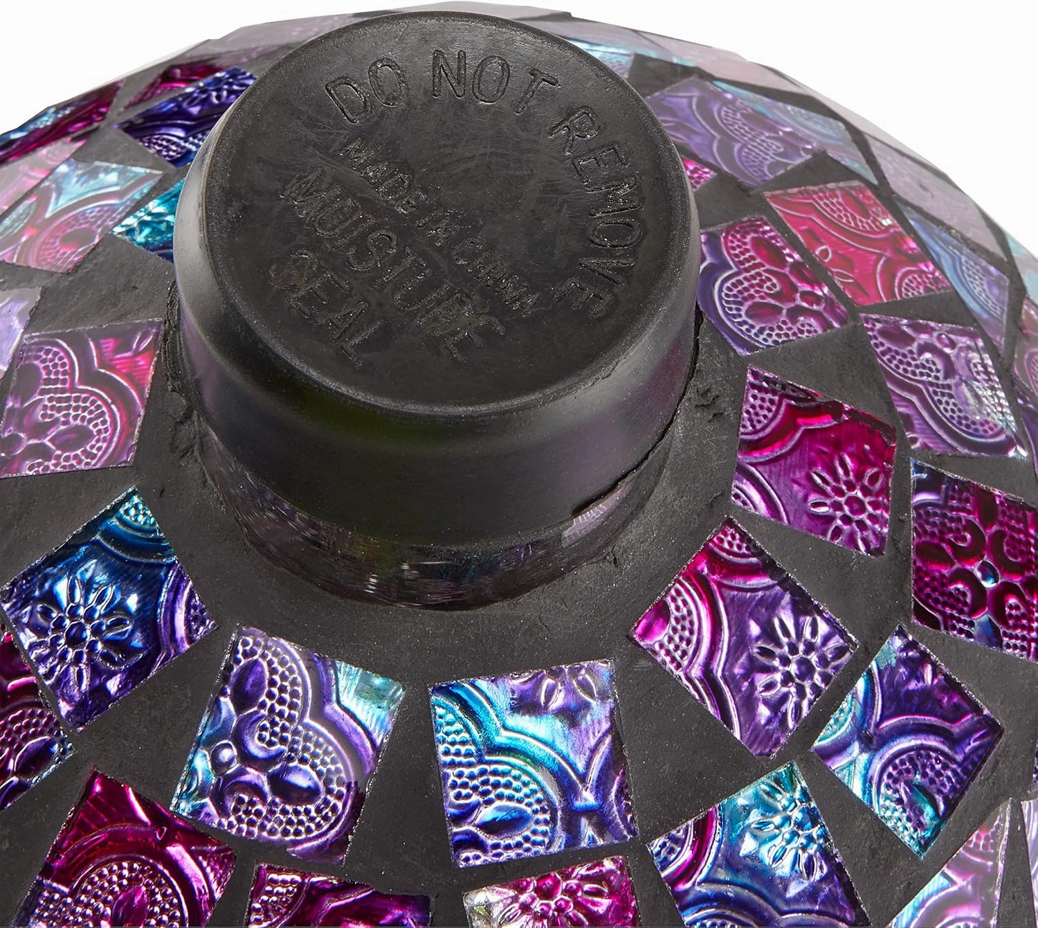 Alpine Corporation 10" Diameter Indoor/Outdoor Glass Mosaic Gazing Globe Yard Decoration, Purple Embossed Tile
