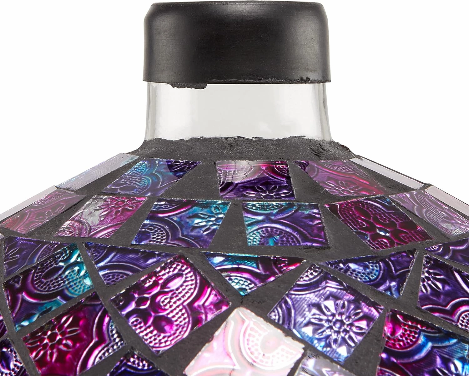 Alpine Corporation 10" Diameter Indoor/Outdoor Glass Mosaic Gazing Globe Yard Decoration, Purple Embossed Tile