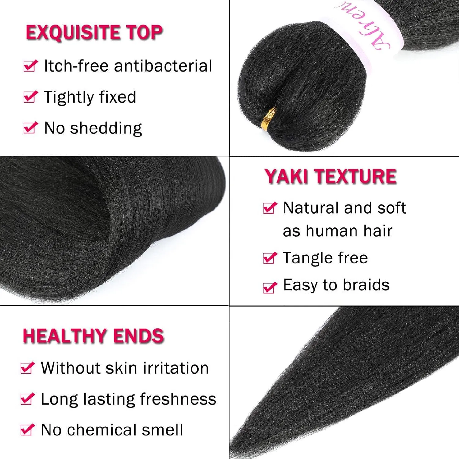Alrence Pre Stretched Braiding Hair Long Braid 30 Inch 8 Packs Professional Braiding Hair Extensions Synthetic Crochet Twist Braids (30 Inch, 1#)