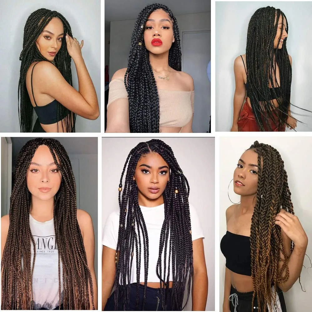 Alrence Pre Stretched Braiding Hair Long Braid 30 Inch 8 Packs Professional Braiding Hair Extensions Synthetic Crochet Twist Braids (30 Inch, 1#)