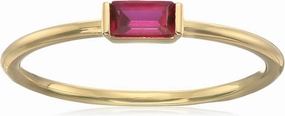 Amazon Essentials 18K Yellow Gold Plated Sterling Silver Cubic Zirconia Fashion Stackable Ring (previously Amazon Collection)