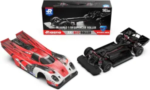 AMORIL 1/10 Metal On-Road Drift Car Roller,4 Wheel Drive Racing Supercar Roller,Electric Touring Car Chassis Frame Body with 4 Wheels,Speed Bash Roller Without Electric Parts,Red