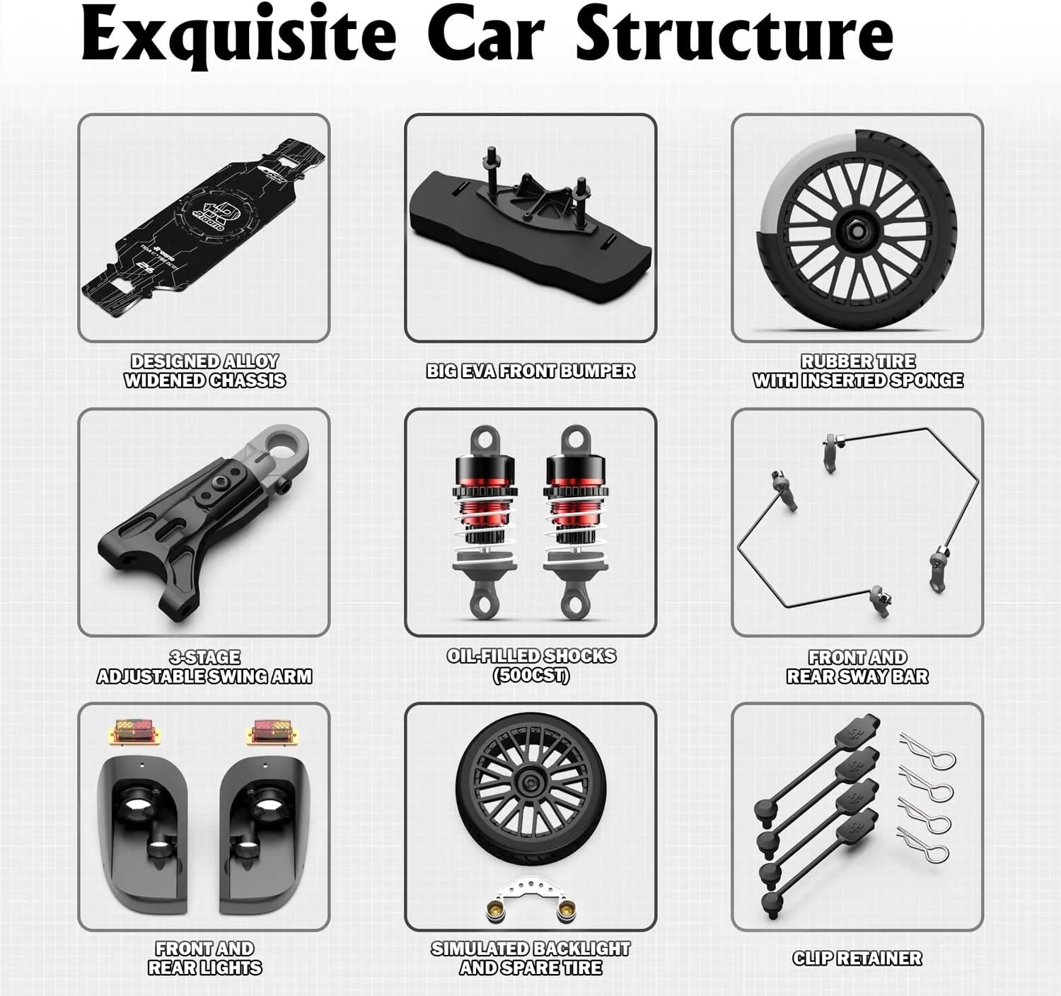 AMORIL 1/10 Metal On-Road Drift Car Roller,4 Wheel Drive Racing Supercar Roller,Electric Touring Car Chassis Frame Body with 4 Wheels,Speed Bash Roller Without Electric Parts,Red