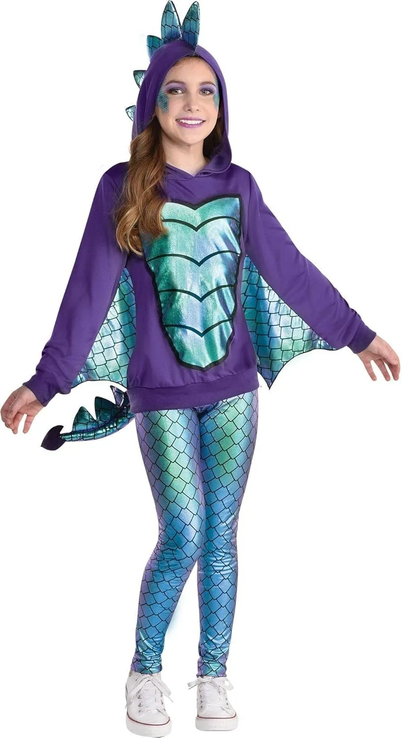 Amscan Mystical Dragon Halloween Costume for Kids Includes Hoodie with Detachable tails and Leggings