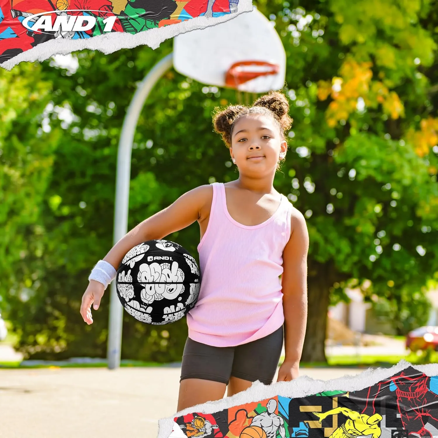 AND1 Rubber Basketball - Streetball for Indoor and Outdoor Use, Deep Channel Construction and Durability