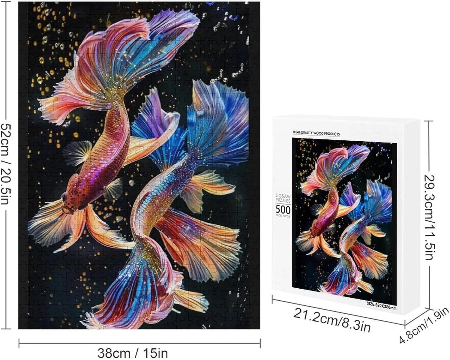 Animals Jigsaw Puzzles, Beautiful Fishes Themed Puzzles for Adults - 500 Pieces Jigsaw Puzzles, Educational Games Gift for Elders Family and Friends