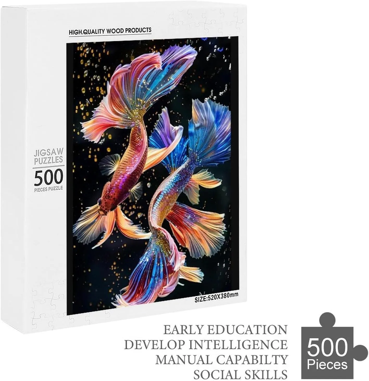 Animals Jigsaw Puzzles, Beautiful Fishes Themed Puzzles for Adults - 500 Pieces Jigsaw Puzzles, Educational Games Gift for Elders Family and Friends