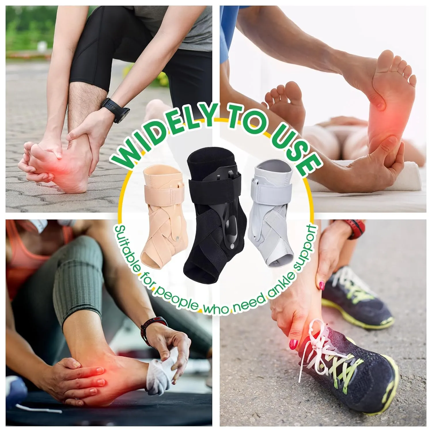 Ankle Brace Support for Sprained Ankle X-shaped Cross-fixing Compression Sleeve Lace Up for Women and Men Relief with Tendon Sprain Injury Recovery Basketball Volleyball(Black,Medium)