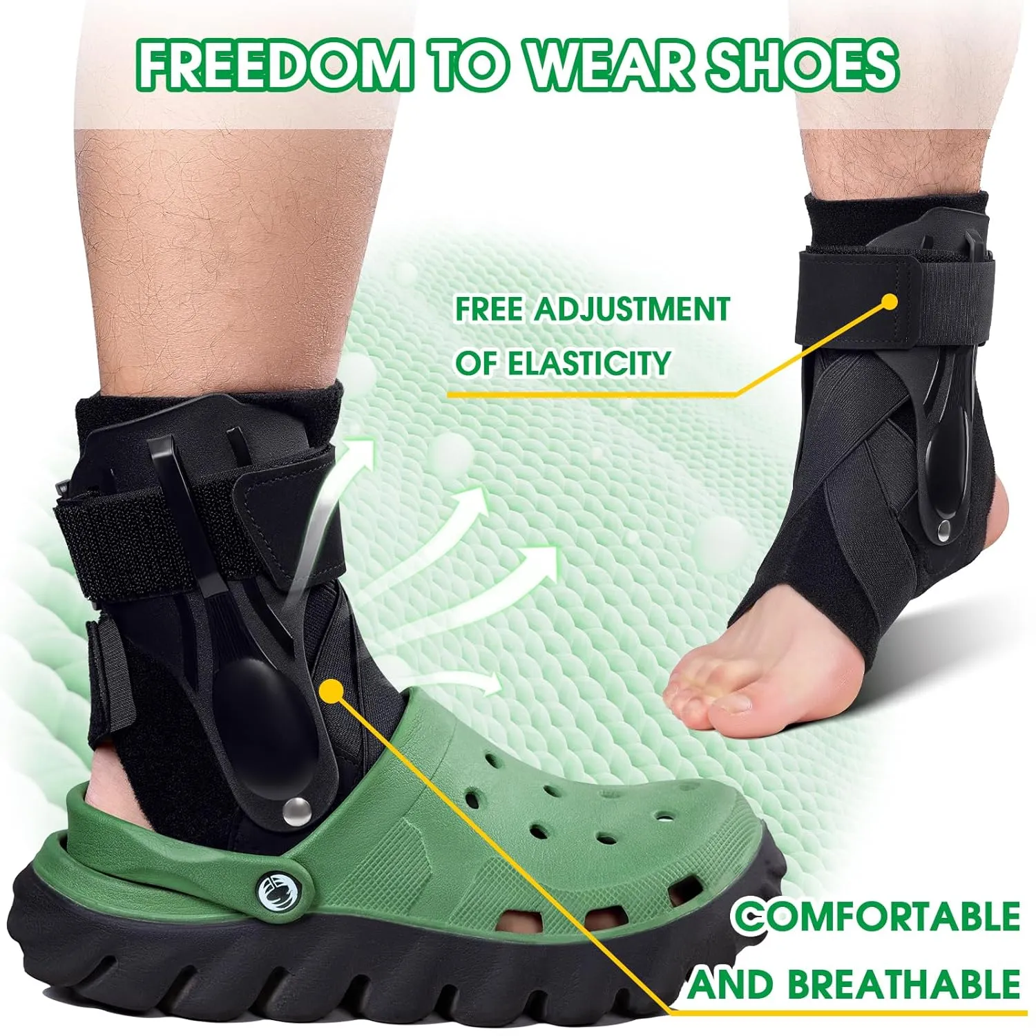 Ankle Brace Support for Sprained Ankle X-shaped Cross-fixing Compression Sleeve Lace Up for Women and Men Relief with Tendon Sprain Injury Recovery Basketball Volleyball(Black,Medium)