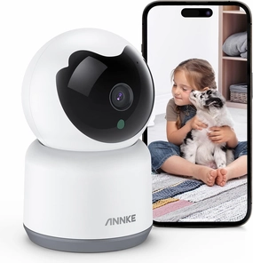 ANNKE Crater 2-2K WiFi Pan Tilt Home Baby/Pet Monitor, Upgraded 3MP Indoor Security Camera, 360-degree with Two-Way Audio, Human Motion Detection, Cloud & SD Card Storage, 2.4Ghz WiFi Only