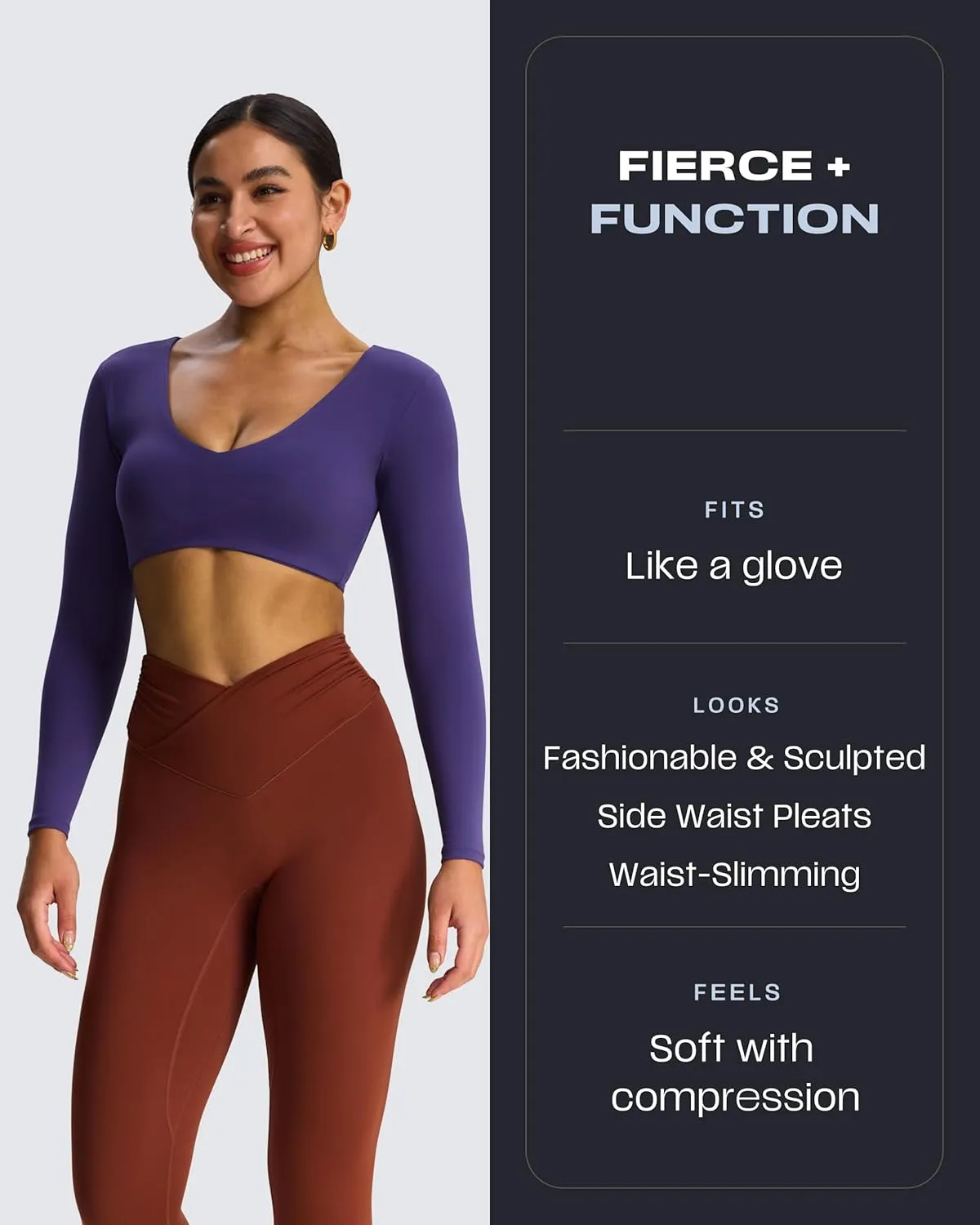 Aoxjox High Waisted Yoga Pants for Women Hidden Scrunch Cross-Waist Buttery Soft Crossover Workout Venus Leggings 26"