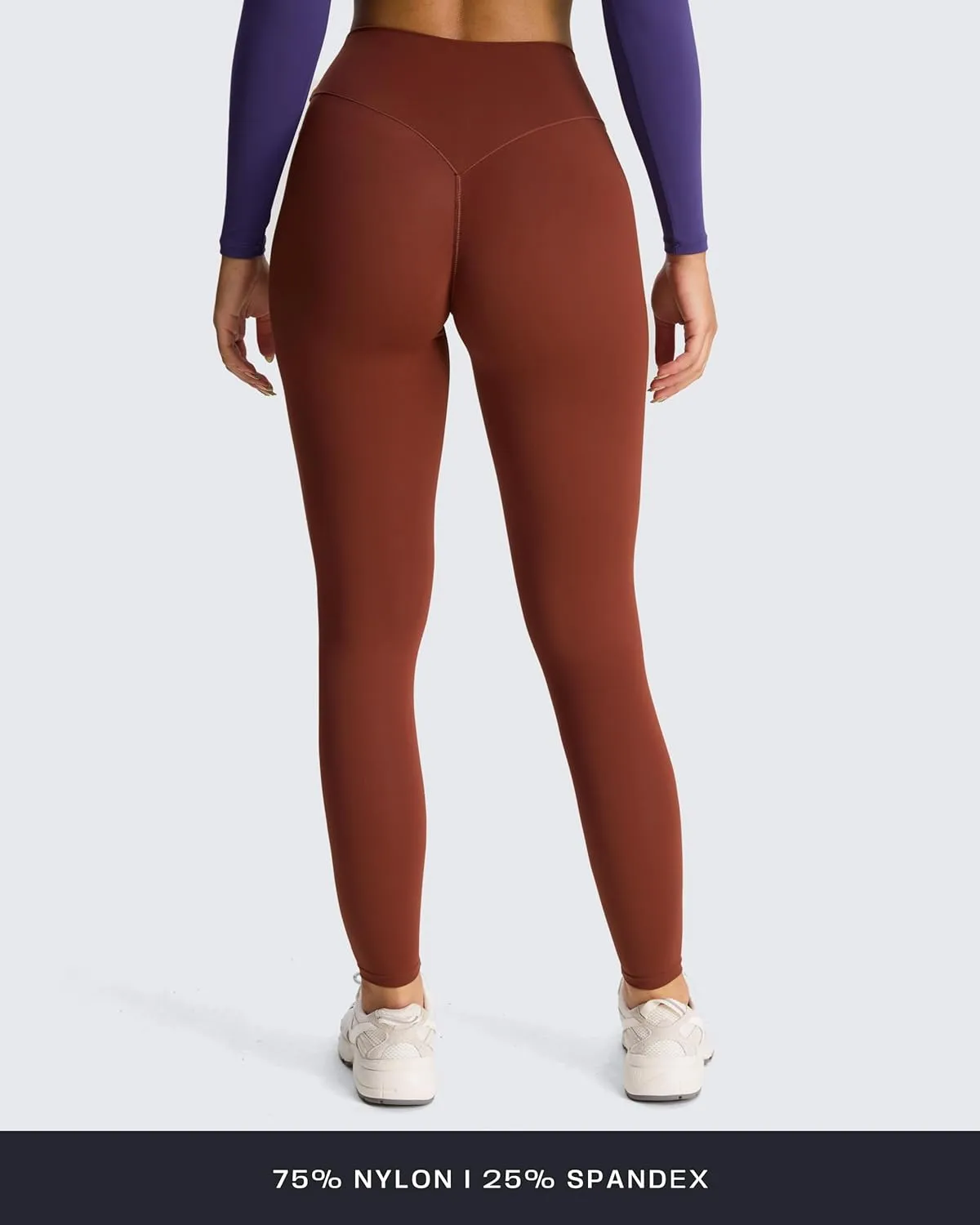 Aoxjox High Waisted Yoga Pants for Women Hidden Scrunch Cross-Waist Buttery Soft Crossover Workout Venus Leggings 26"