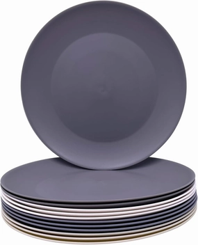 AOYITE Plastic Dinner Plates Reusable, Unbreakable Salad Plates set of 12, BPA Free Microwave & Dishwasher Safe Party Plate for Any Occasion, BBQ, Travel, Events