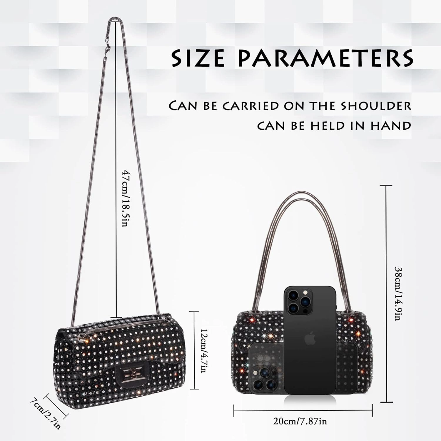 AOYUNHUI Hand Bags Purses for Women Rhinestone Bag Clutch Purses Party Wedding