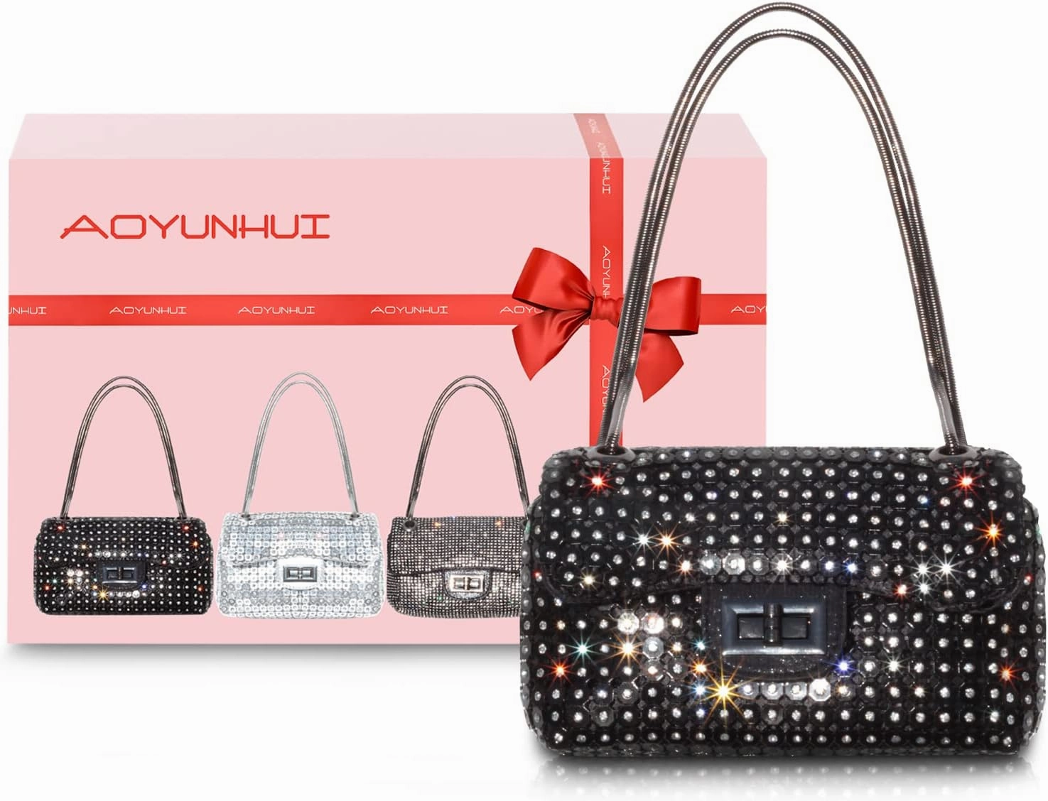 AOYUNHUI Hand Bags Purses for Women Rhinestone Bag Clutch Purses Party Wedding