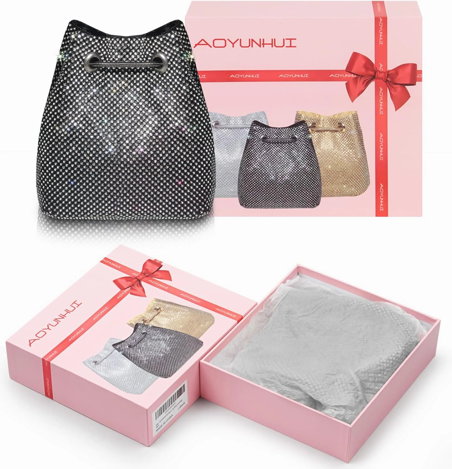 AOYUNHUI Hand Bags Purses for Women Rhinestone Bag Clutch Purses Party Wedding