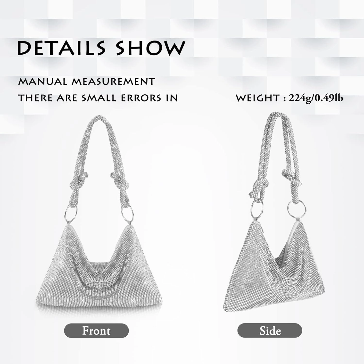 AOYUNHUI Hand Bags Purses for Women Rhinestone Bag Clutch Purses Party Wedding