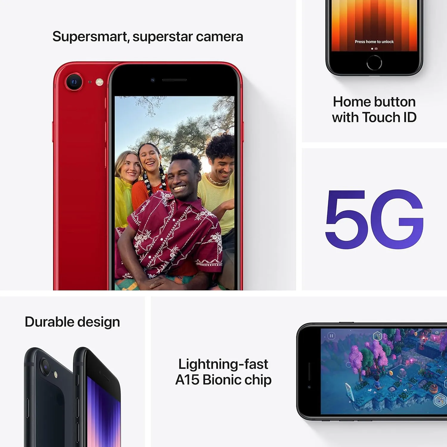 Apple iPhone SE 3rd Gen, 64GB, Midnight - T-Mobile (Renewed)