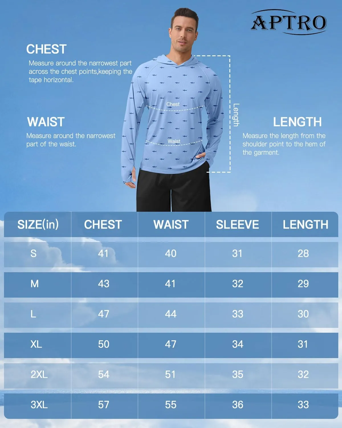APTRO Men's UPF 50  Sun Protection Long Sleeve Hoodie Shirts UV Outdoor Fishing Shirts SPF Rash Guard Shirts for Men