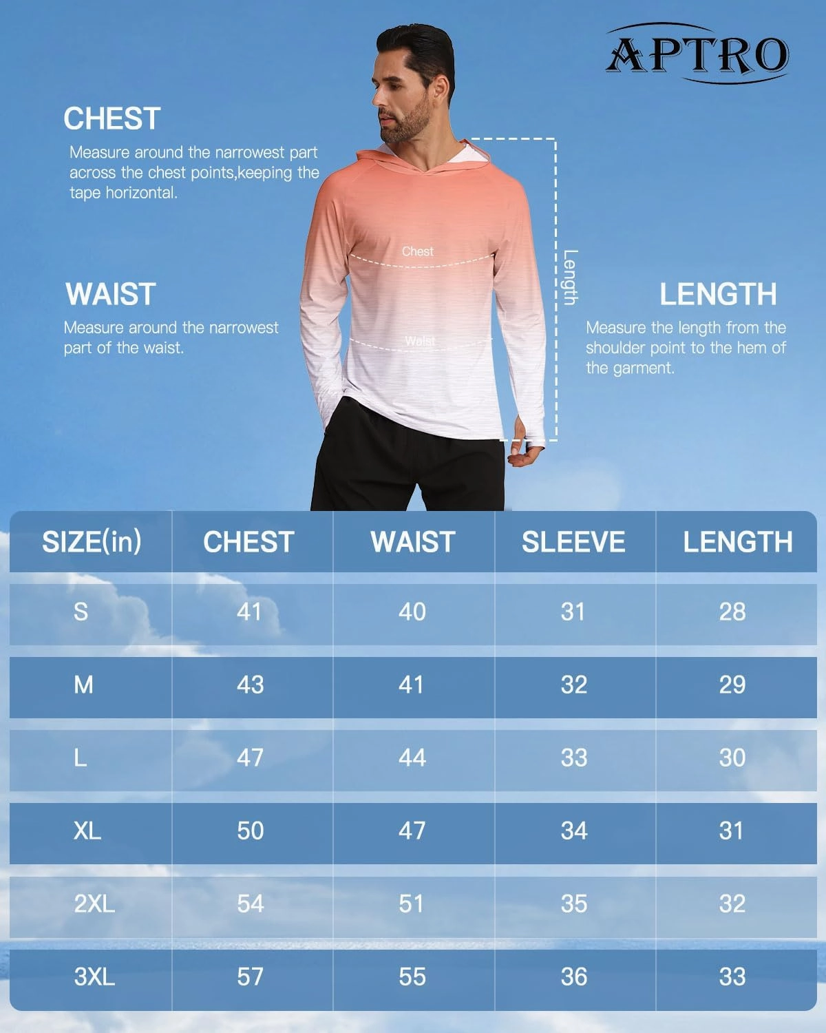 APTRO Men's UPF 50  Sun Protection Long Sleeve Hoodie Shirts UV Outdoor Fishing Shirts SPF Rash Guard Shirts for Men