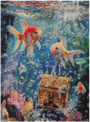 Aquarium Scene with Colorful Fish and Corals 1000 Piece Jigsaw Puzzle for Adults, Home Decor Birthday Party Gift Family Game Toy as Wall Art Decor Poster
