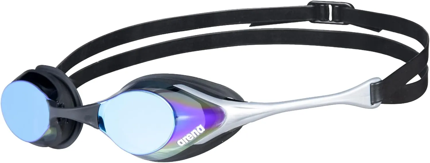 ARENA Unisex Adult Cobra Swipe Anti-Fog Racing Swim Goggles Polycarbonate Mirror/Non-Mirror Lens Hydrodynamic Design