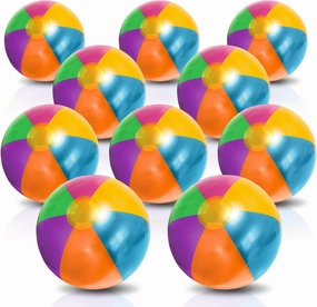 ArtCreativity Metallic Color Beach Balls - Pack of 12 - Summer Toys for Kids and Adults, Decorations for Hawaiian, Beach, Rainbow, and Pool Party, Beach Ball Party Favors for Boys and Girls