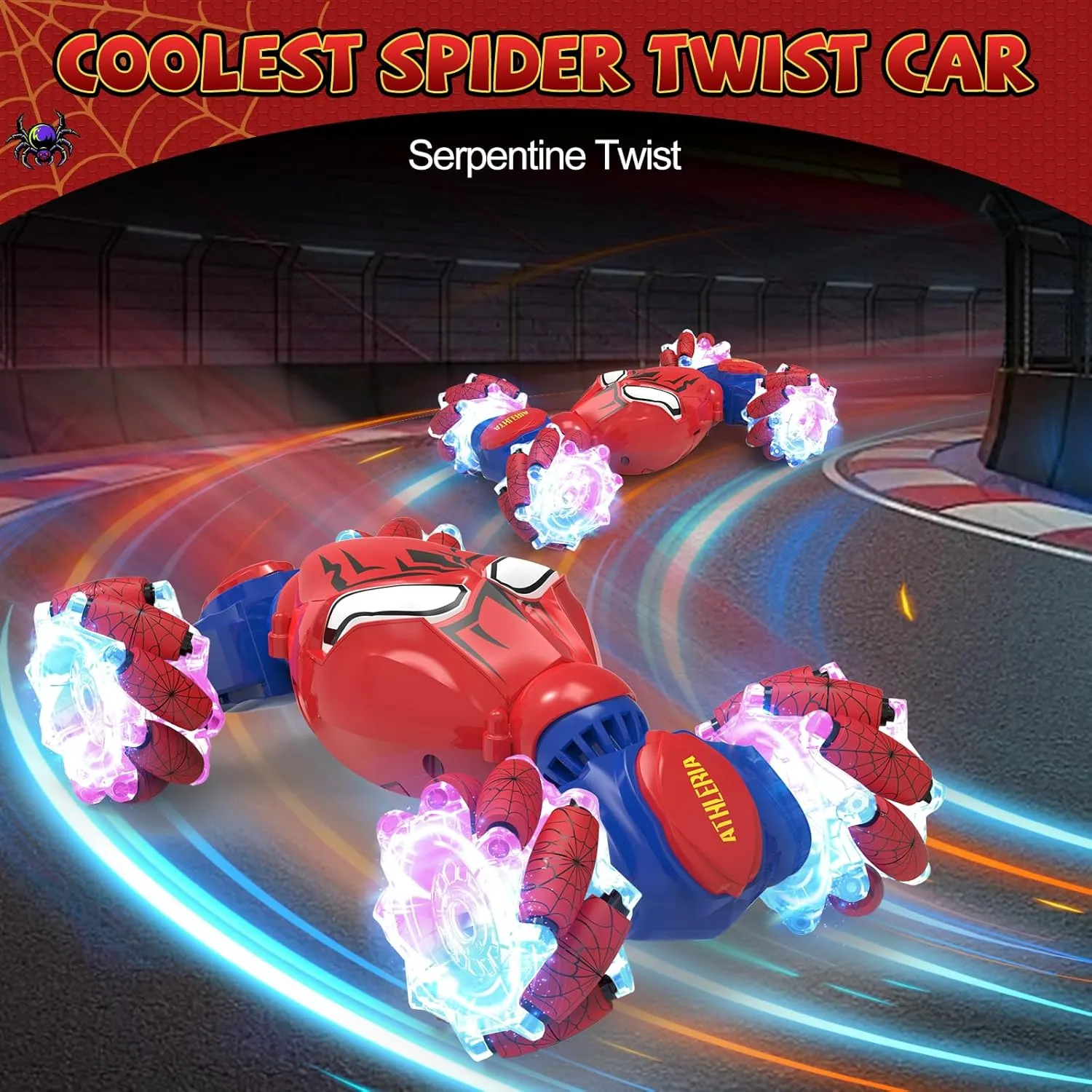 ATHLERIA Spider Gesture Sensing RC Stunt Car Toys for Boys Age 8-13,Hand Remote Control Cars,Drift Rc Car with Lights,Twist,Easter Chritmas Birthday Gift Ideas for Boy Girls Kids 678910  Year