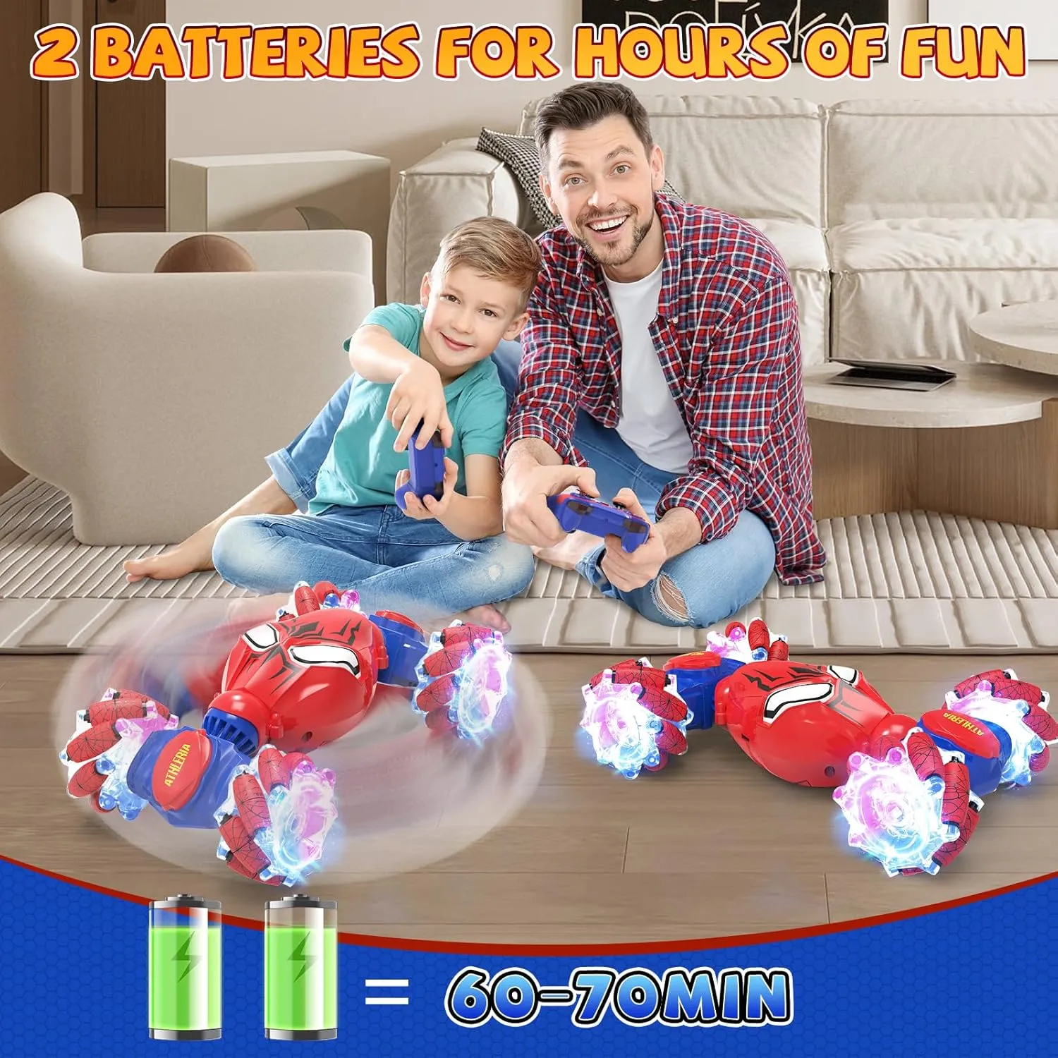 ATHLERIA Spider Gesture Sensing RC Stunt Car Toys for Boys Age 8-13,Hand Remote Control Cars,Drift Rc Car with Lights,Twist,Easter Chritmas Birthday Gift Ideas for Boy Girls Kids 678910  Year