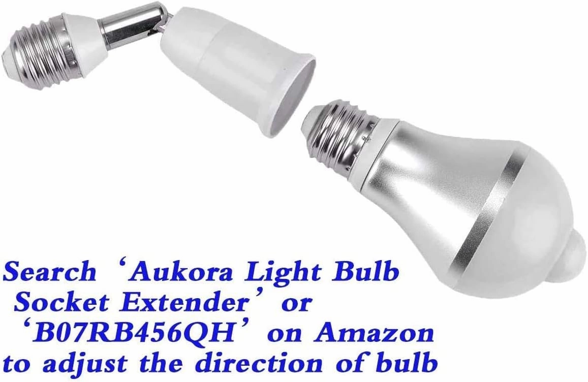 Aukora Motion Sensor Light Bulbs 4-Pack, 12W (100-Watt Equivalent) E26 Motion Activated Dusk to Dawn Security Light Bulb Outdoor/Indoor for Front Door Porch Garage Basement Hallway Closet(Cold White)