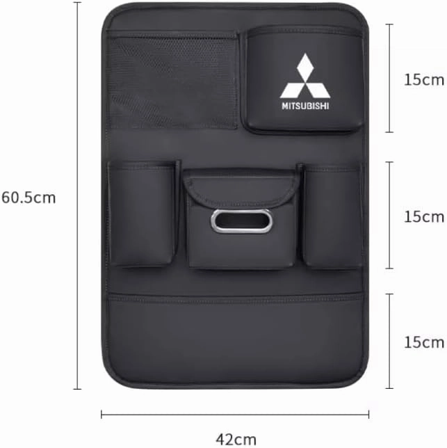 Auto Seat Back Multi Pocket Storage Bag For Mitsubishi Emeraude Endeavor FTO Galant Grandis GTO i i-MiEV L200 Lancer Lancer Evolution Automobile Seat Back Organisers,Red