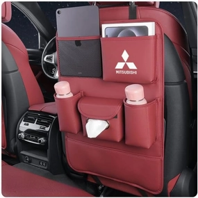 Auto Seat Back Multi Pocket Storage Bag For Mitsubishi Emeraude Endeavor FTO Galant Grandis GTO i i-MiEV L200 Lancer Lancer Evolution Automobile Seat Back Organisers,Red