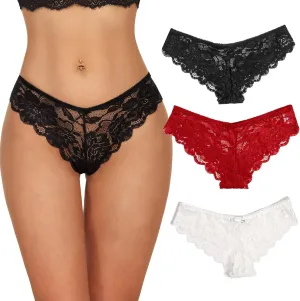 Avidlove Women Floral Lace Panties Sexy Hipster Underwear V-Shape Waistband Tangas