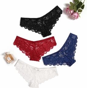 Avidlove Women Floral Lace Panties Sexy Hipster Underwear V-Shape Waistband Tangas