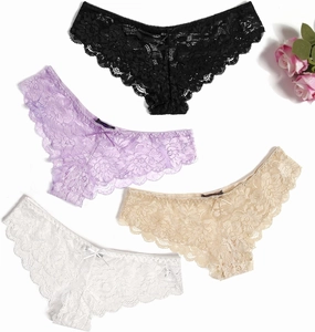 Avidlove Women Floral Lace Panties Sexy Hipster Underwear V-Shape Waistband Tangas