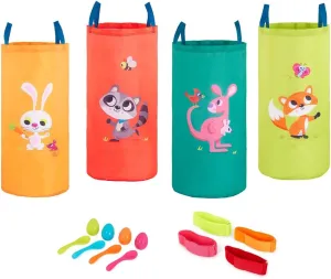 B. toys – 3 Outdoor Games for Kids – Racing Sacks & 3-Legged Race Bands – Egg-and-Spoon Game – Birthday Party Games – 5 Years   – Outdoor Games Galore