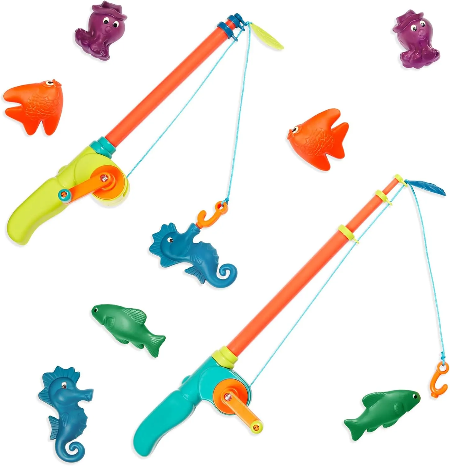 B. toys - Little Fisher's Kit Magnetic Fishing Playset - 2 Rods & 8 Color-Changing Sea Animals for Pool, Tub Play - Educational Toddler Toys for Hand-Eye Coordination - Ages 3 