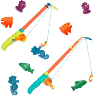 B. toys - Little Fisher's Kit Magnetic Fishing Playset - 2 Rods & 8 Color-Changing Sea Animals for Pool, Tub Play - Educational Toddler Toys for Hand-Eye Coordination - Ages 3 