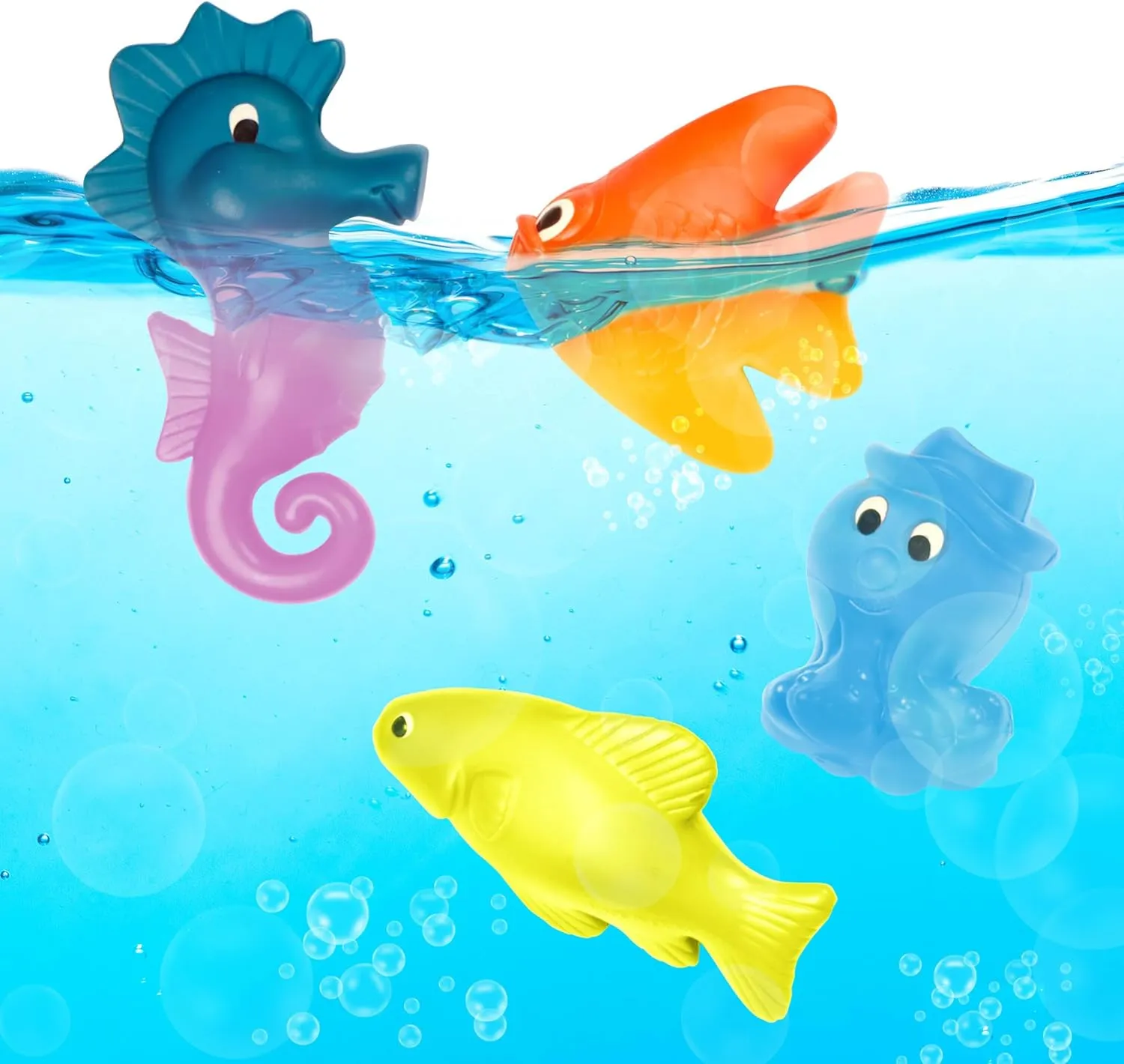 B. toys - Little Fisher's Kit Magnetic Fishing Playset - 2 Rods & 8 Color-Changing Sea Animals for Pool, Tub Play - Educational Toddler Toys for Hand-Eye Coordination - Ages 3 
