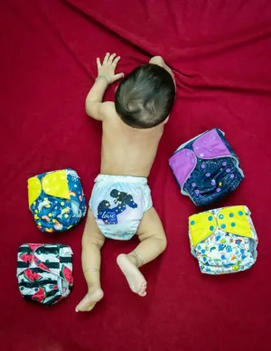 Baarn Brainie 5C Washable & Reusable Cloth Diapers (Pack of 5)